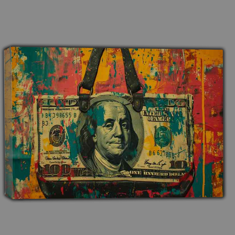 Buy Canvas : (Dollar bill hand bag street art)