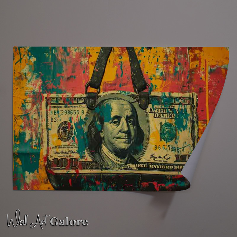 Buy Unframed Poster : (Dollar bill hand bag street art)