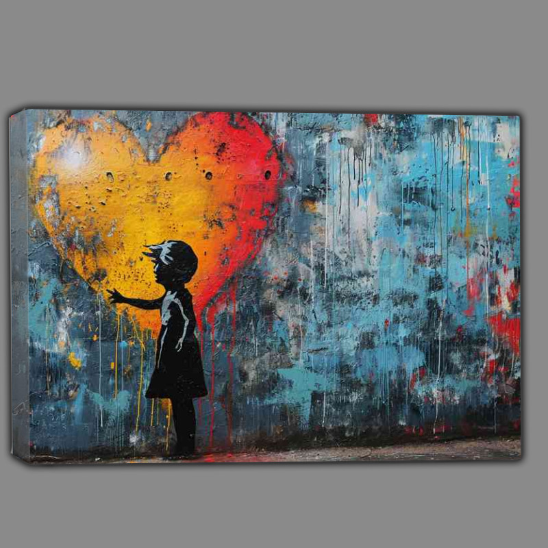 Buy Canvas : (Graffiti banksy style lost in the love heart)