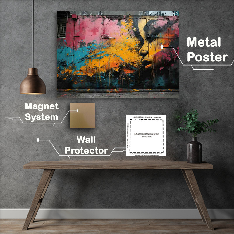 Buy Metal Poster : (Grafiti walled street art)