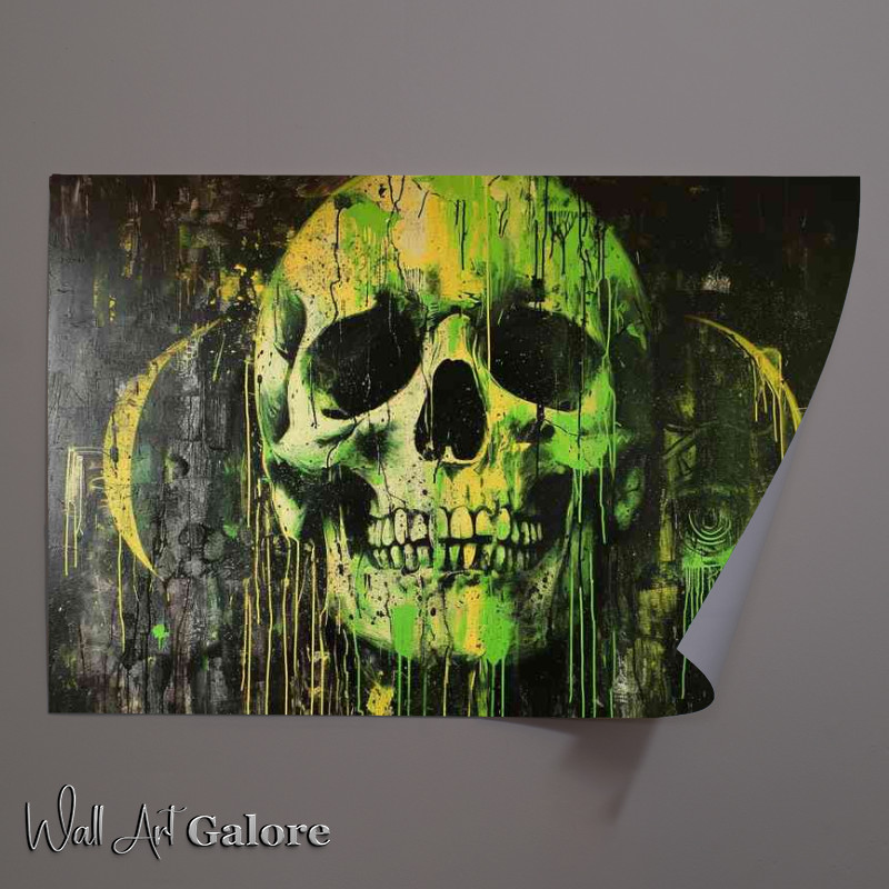 Buy Unframed Poster : (Green skull graffiti wall art)