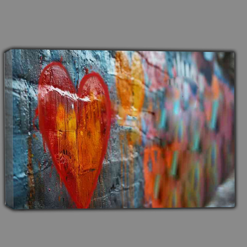 Buy Canvas : (Its all about the love heart wall graffiti)