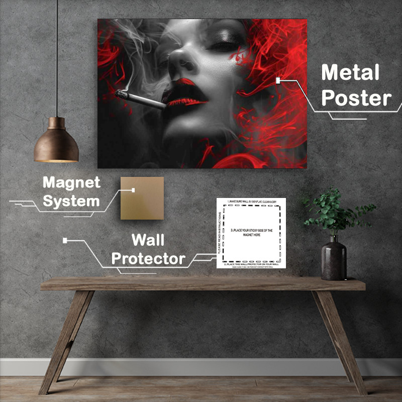 Buy Metal Poster : (Lady with the red lips)