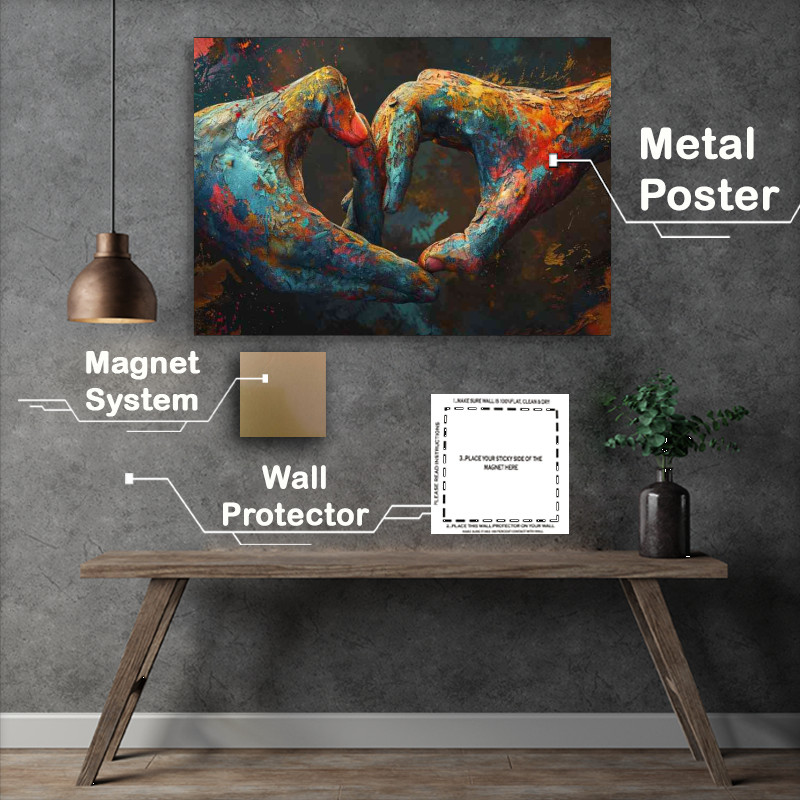 Buy Metal Poster : (Love hands street graffiti art)