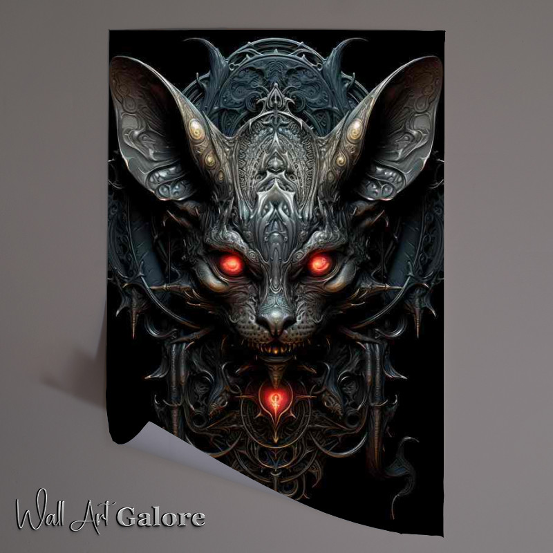 Buy Unframed Poster : (Vampire bat in the moon with red eyes)