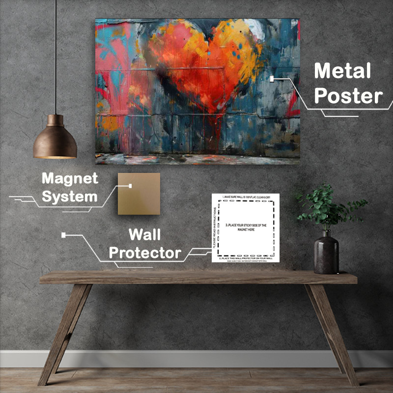 Buy Metal Poster : (Love is all is alright graffiti)