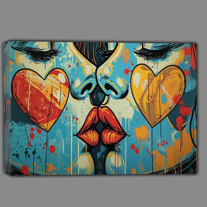 Buy Canvas : (Love is all we need lovers kissing)