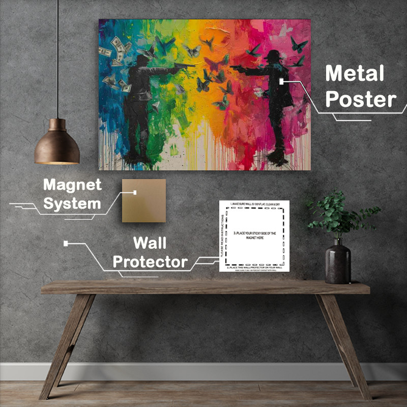 Buy Metal Poster : (Money and beauty street art)