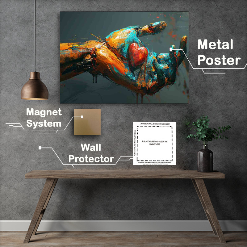 Buy Metal Poster : (My heart in your hands painted style art)