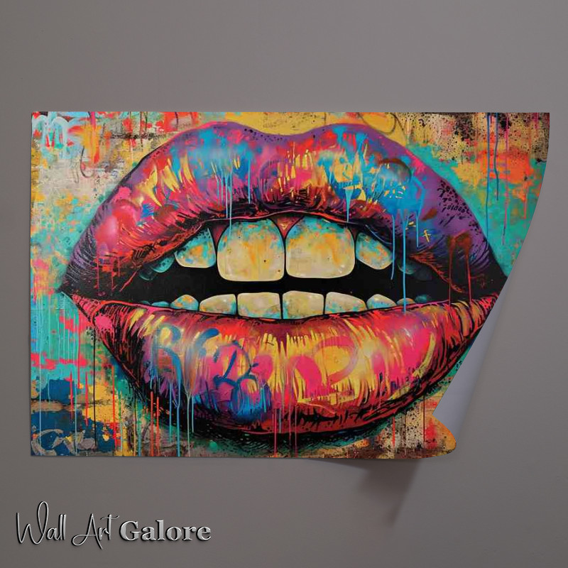 Buy Unframed Poster : (Painting of a mouth painted with graffiti)