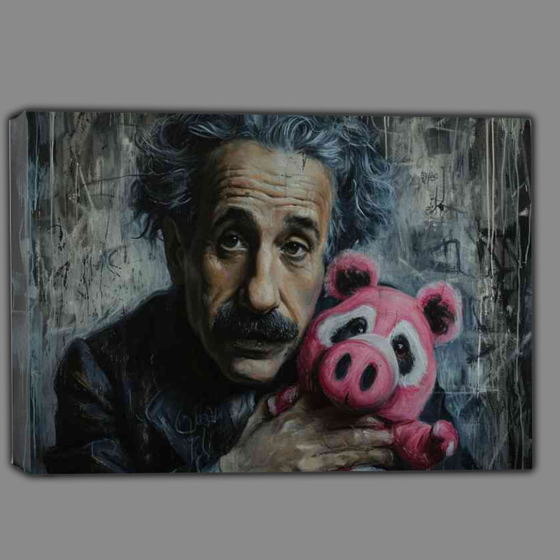 Buy Canvas : (Pink panda and einstien street art)