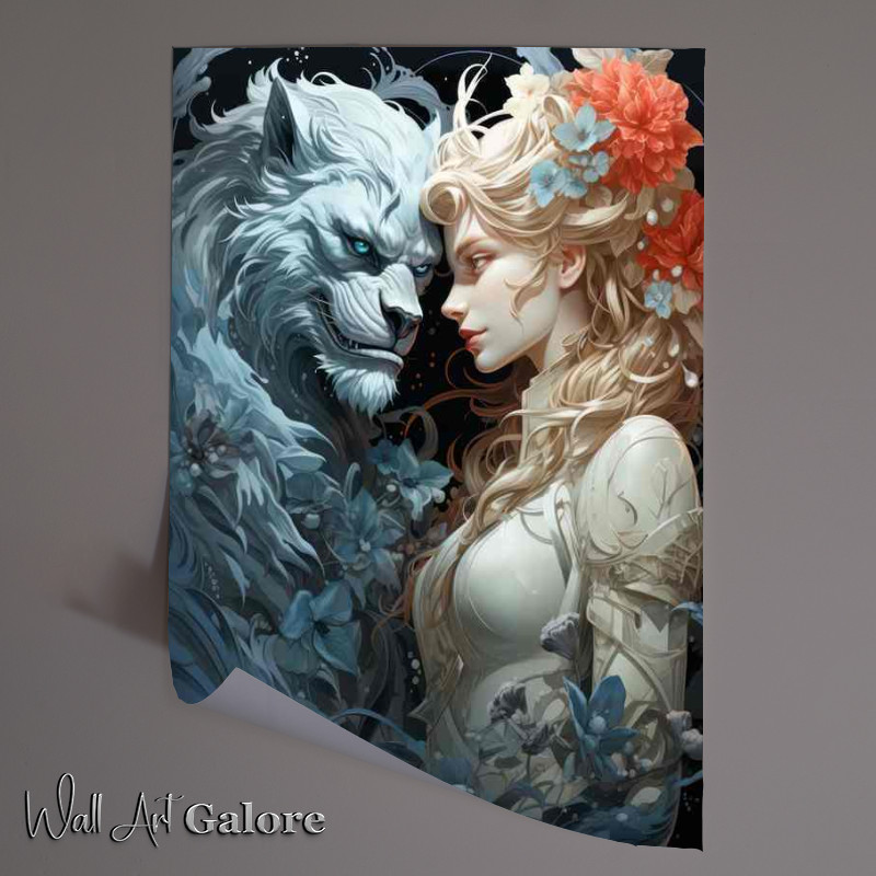 Buy Unframed Poster : (Wolf and the lady worlds colide in love)