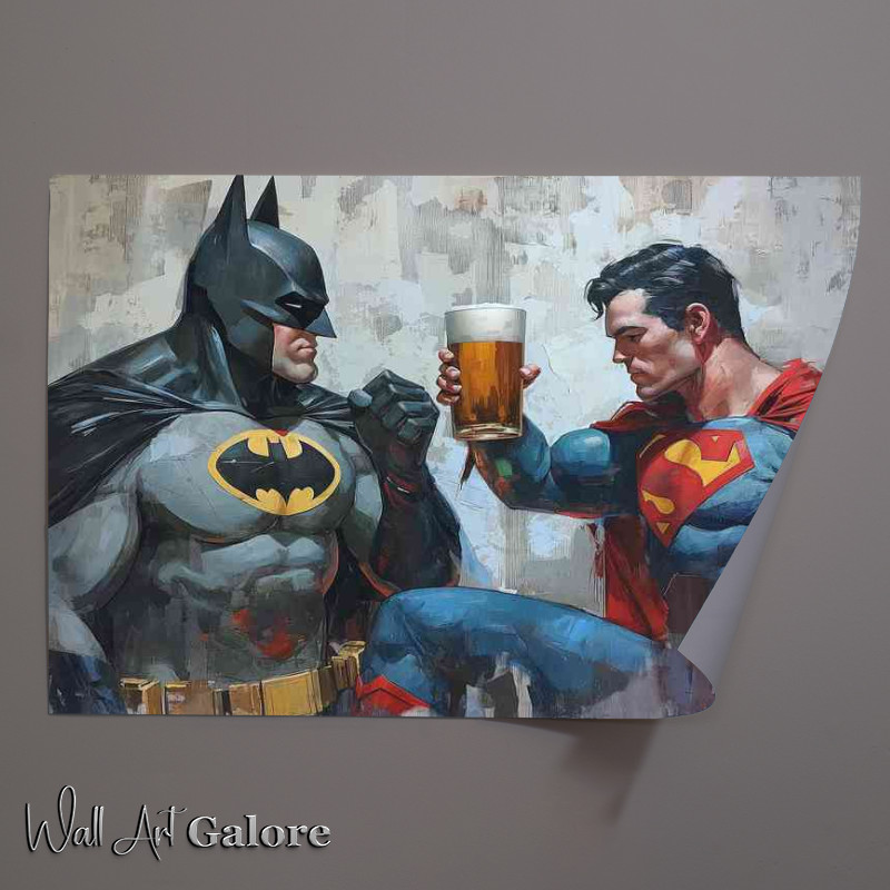 Buy Unframed Poster : (Super heros havin a beer)