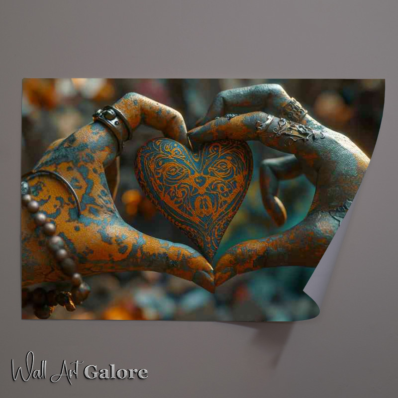 Buy Unframed Poster : (Two hands love heart)