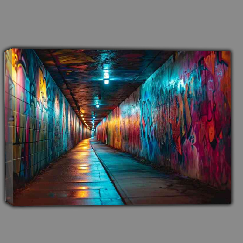 Buy Canvas : (Underground urban street art with lighting)