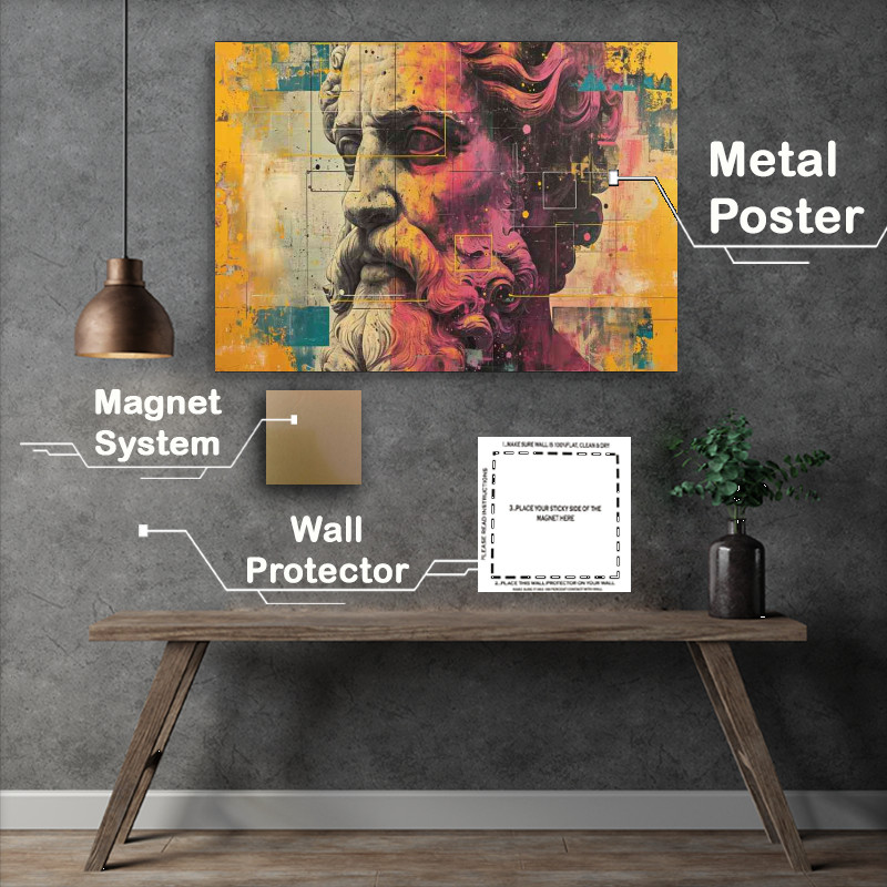 Buy Metal Poster : (a painting of a mans head street art)