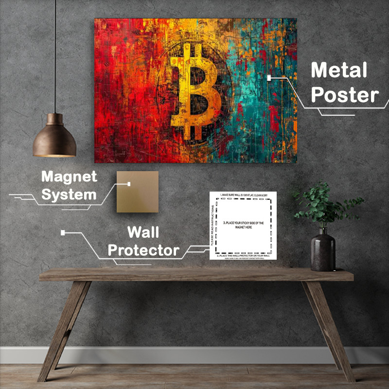 Buy Metal Poster : (wall graffiti bit coins)