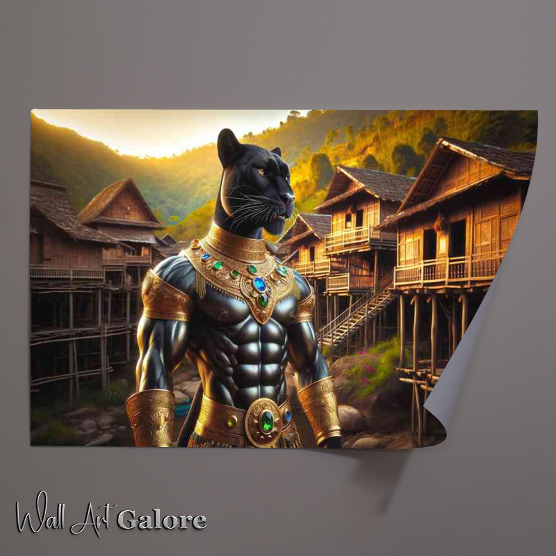 Buy Unframed Poster : (Panther warrior stands majestically)
