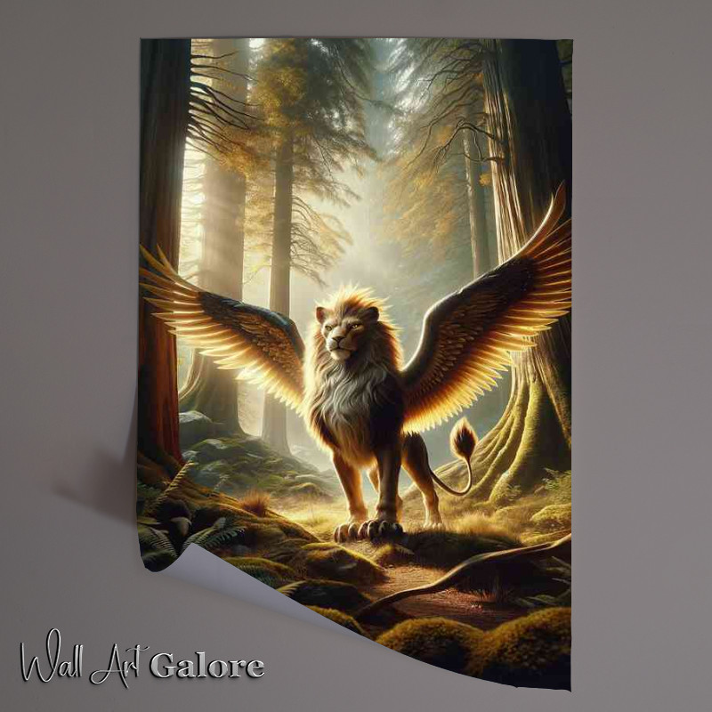 Buy Unframed Poster : (A majestic griffin standing in an ancient forest)