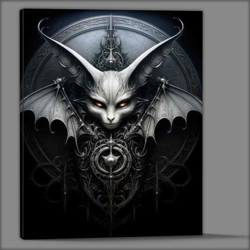 Buy Canvas : (the black and white bat and yellow eyes)