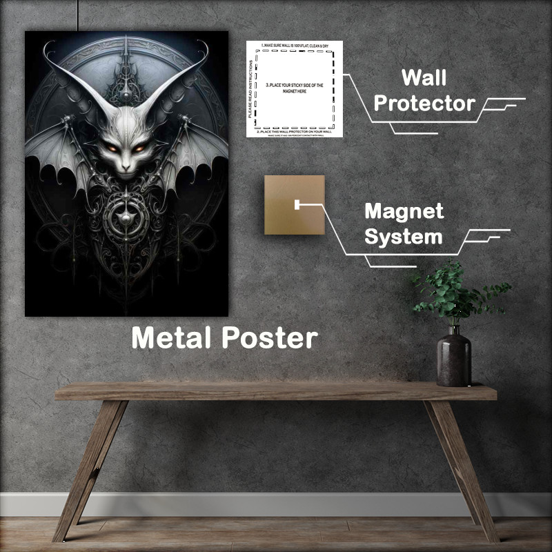 Buy Metal Poster : (the black and white bat and yellow eyes)