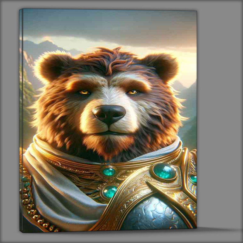 Buy Canvas : (Bear warriors face capturing the calm yet powerful gaze)