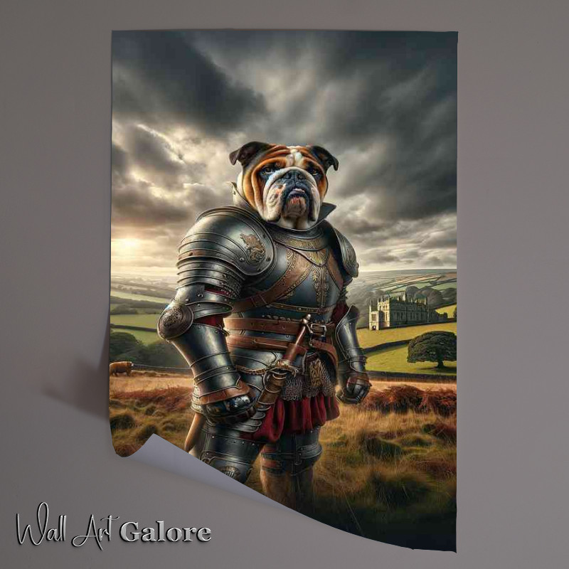 Buy Unframed Poster : (British bulldog warrior standing with a stoic posture)