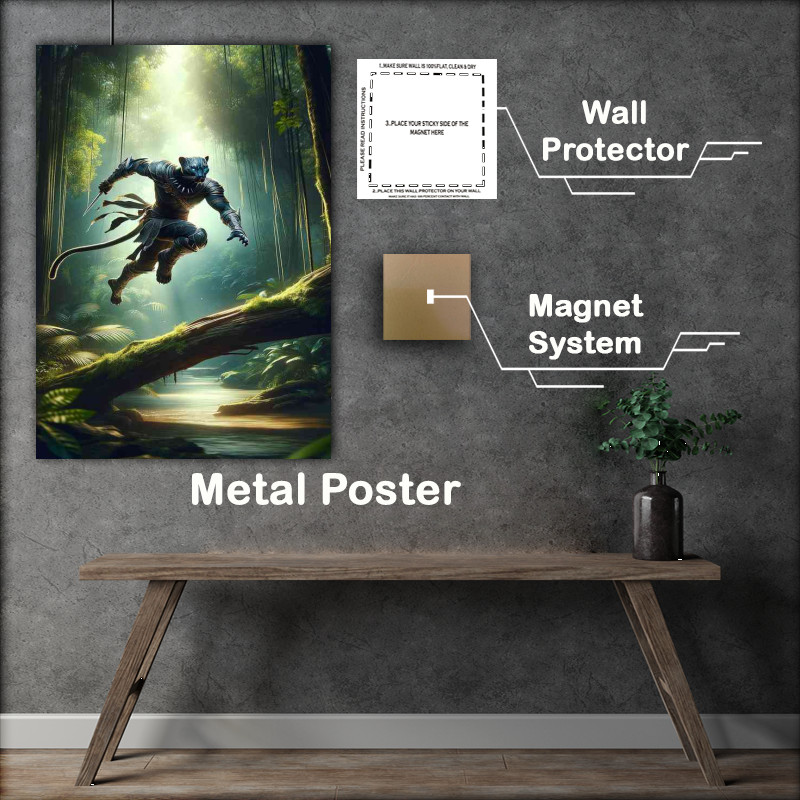 Buy Metal Poster : (Dynamic action Envision a stealthy panther)