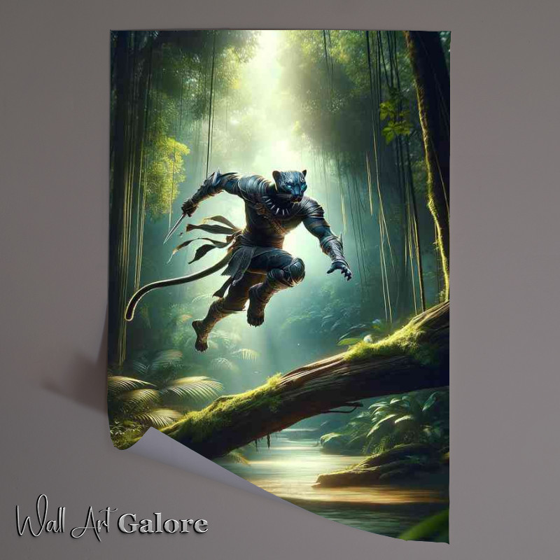 Buy Unframed Poster : (Dynamic action Envision a stealthy panther)