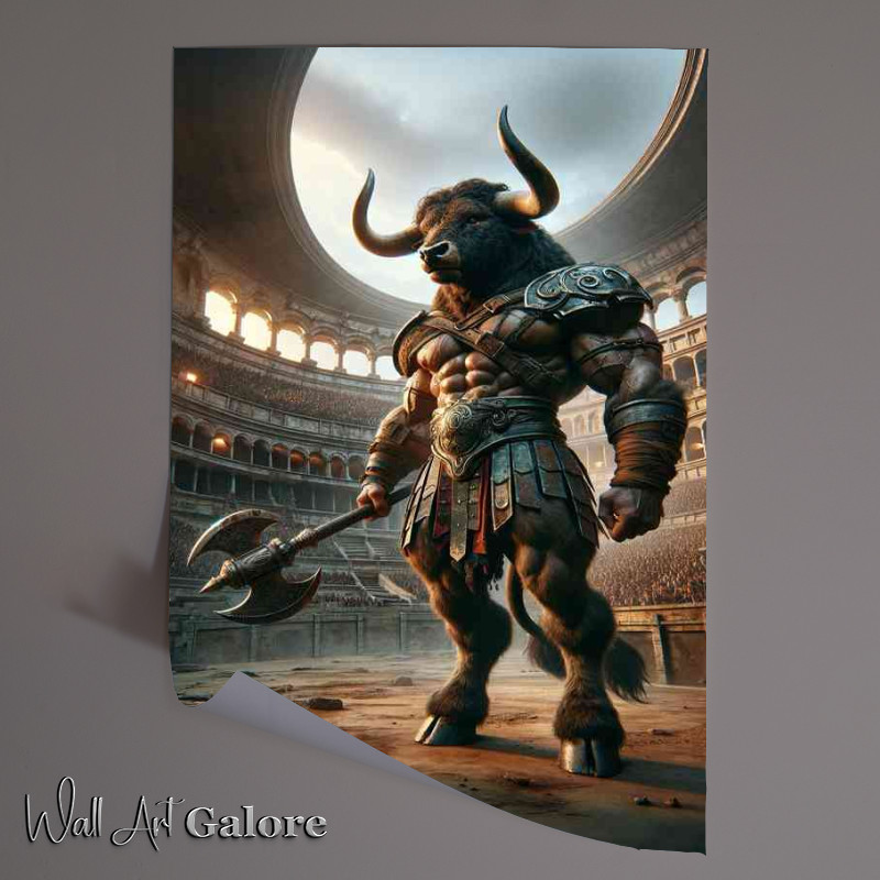 Buy Unframed Poster : (Envision a formidable Minotaur a creature with the body amour)