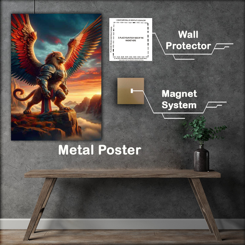 Buy Metal Poster : (Fantastic composition features the heart of a lion)