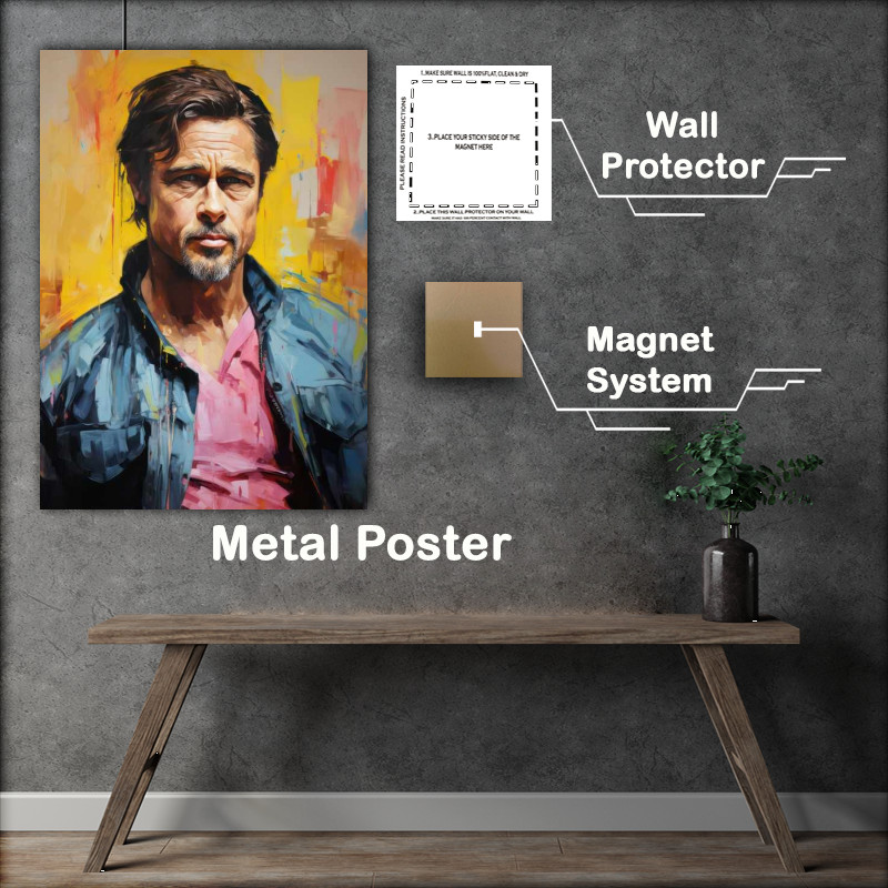 Buy Metal Poster : (Brad Pitt Very colourful)