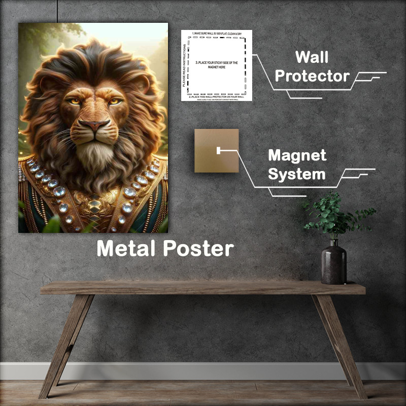 Buy Metal Poster : (Lion king capturing the majesty in his eyes)