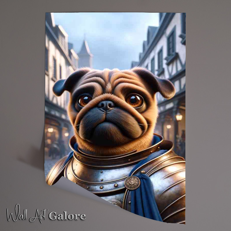 Buy Unframed Poster : (Pug dog knight capturing the unique charm)