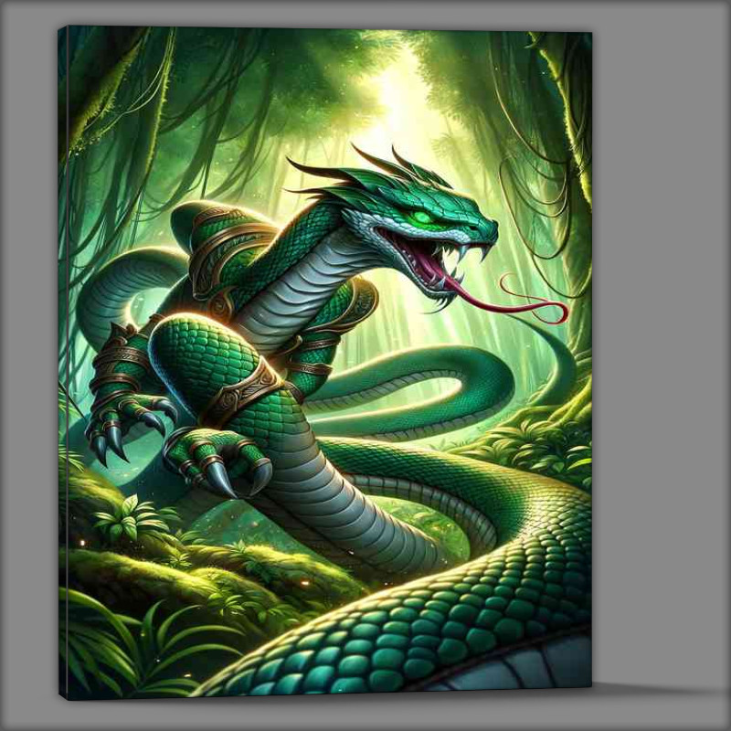 Buy Canvas : (Snake warrior coiled and ready for battle)