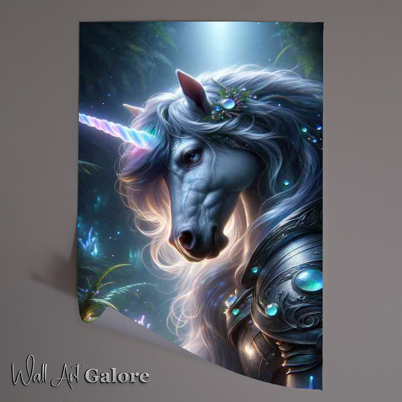 Buy Unframed Poster : (Unicorn warrior focusing on the mystical features)