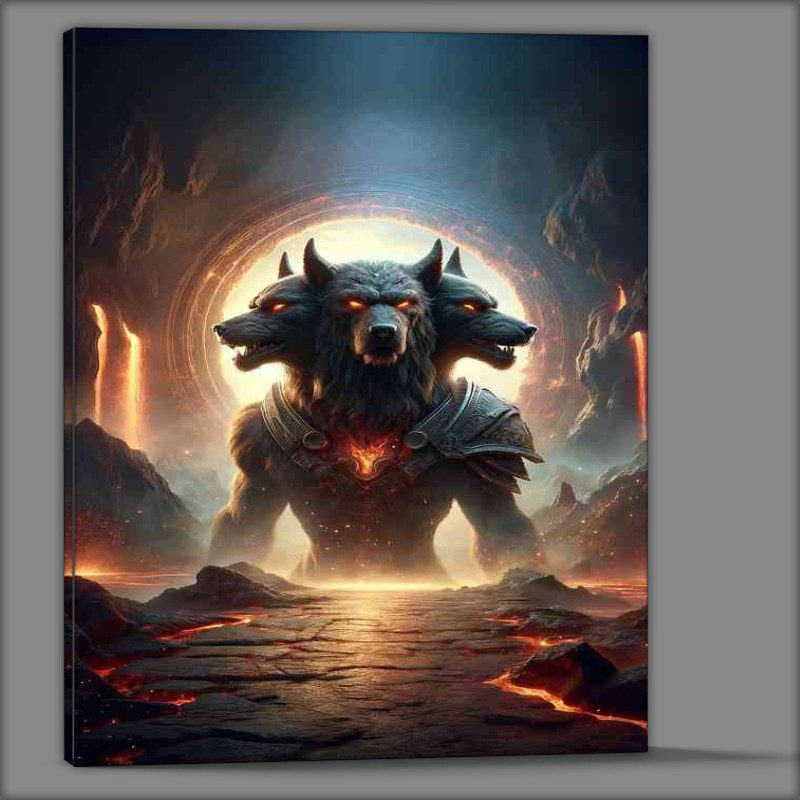 Buy Canvas : (Warrior animal Cerberus the mythical three heads)
