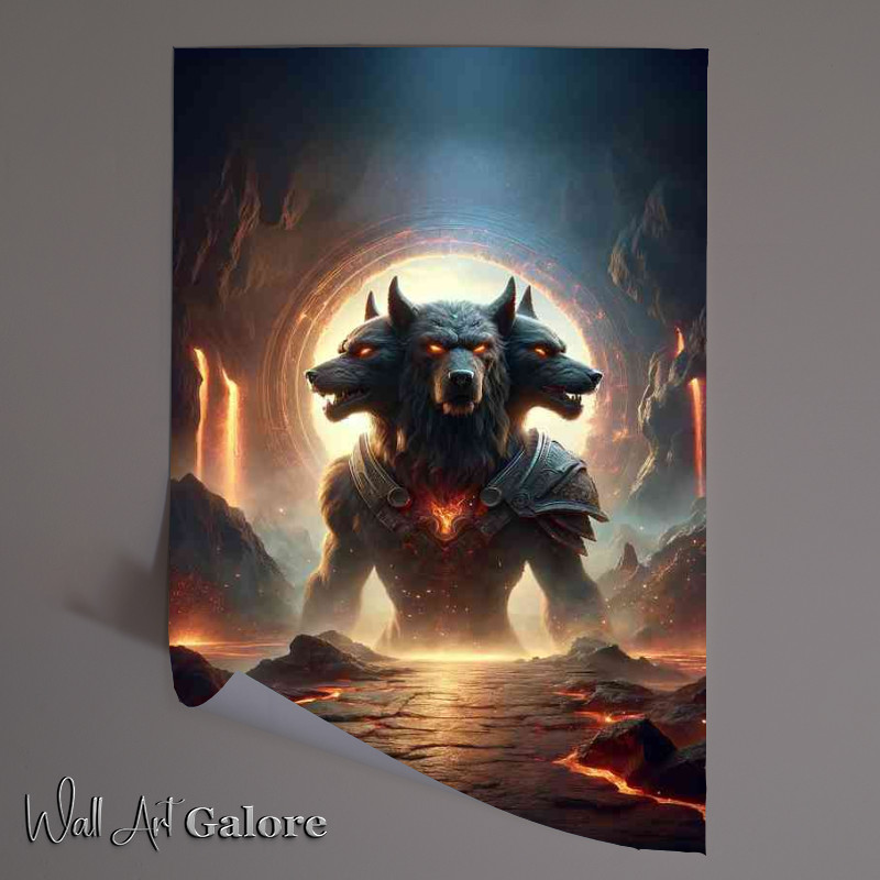 Buy Unframed Poster : (Warrior animal Cerberus the mythical three heads)