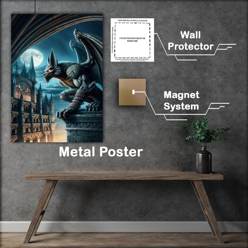 Buy Metal Poster : (Warrior animal Envision a stoic gargoyle)