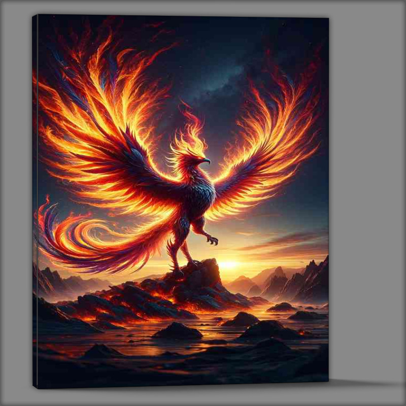 Buy Canvas : (Warrior animal Visualize a majestic phoenix with flames)