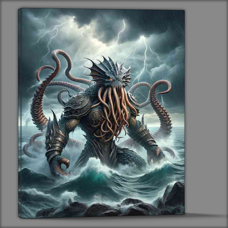 Buy Canvas : (Warrior animal Visualize an imposing kraken)