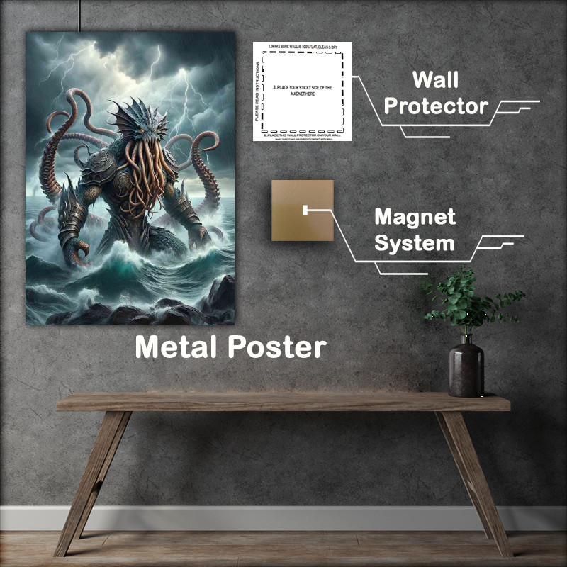 Buy Metal Poster : (Warrior animal Visualize an imposing kraken)