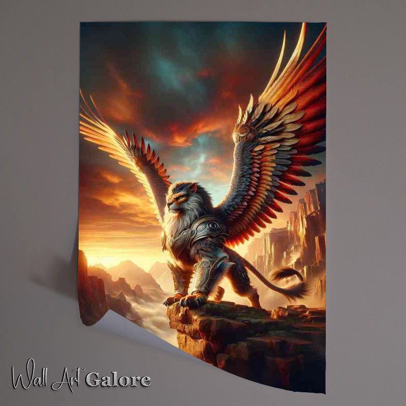 Buy Unframed Poster : (Warrior animal a fantastic Magical griffin)