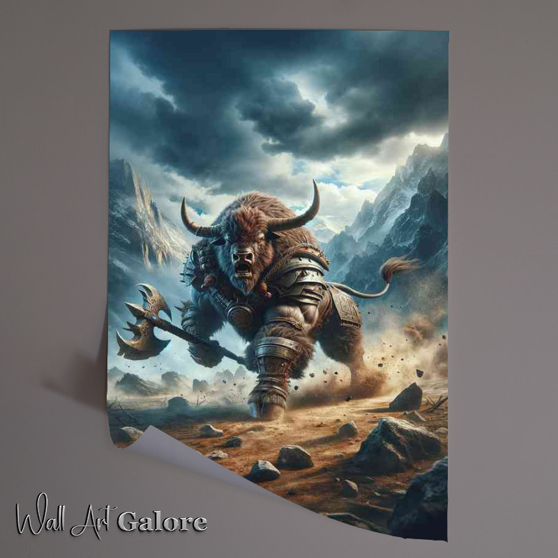Buy Unframed Poster : (Warrior animal a fierce bison)