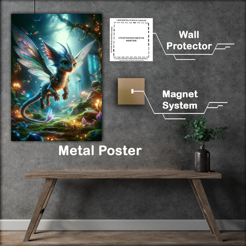 Buy Metal Poster : (Warrior animal a mystical fairy dragon)