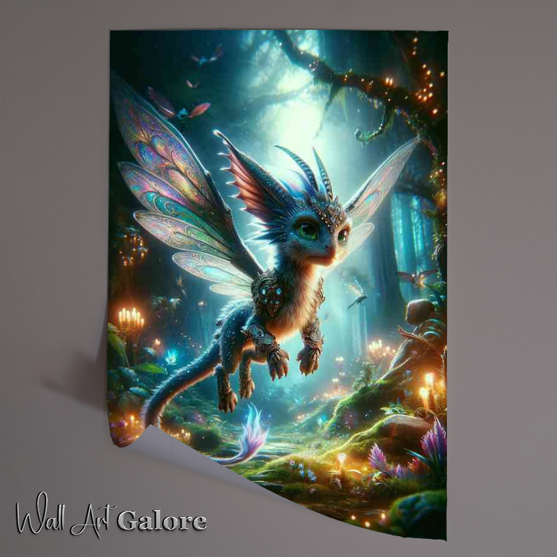 Buy Unframed Poster : (Warrior animal a mystical fairy dragon)