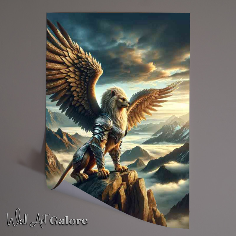 Buy Unframed Poster : (Warrior animal a noble griffin with the body of a lion)