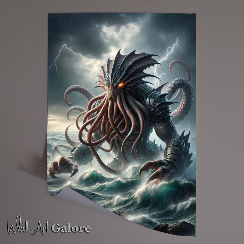 Buy Unframed Poster : (Warrior animal an imposing kraken legendary sea monster)