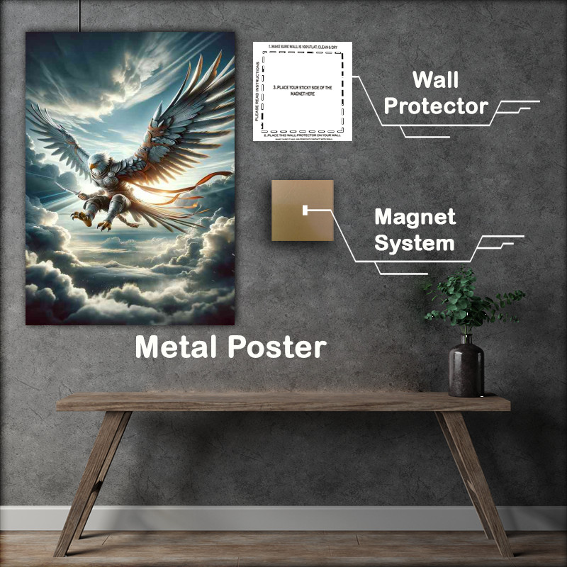 Buy Metal Poster : (Warrior animal dynamic action a majestic eagle)