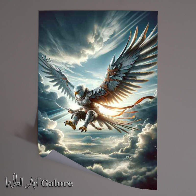 Buy Unframed Poster : (Warrior animal dynamic action a majestic eagle)